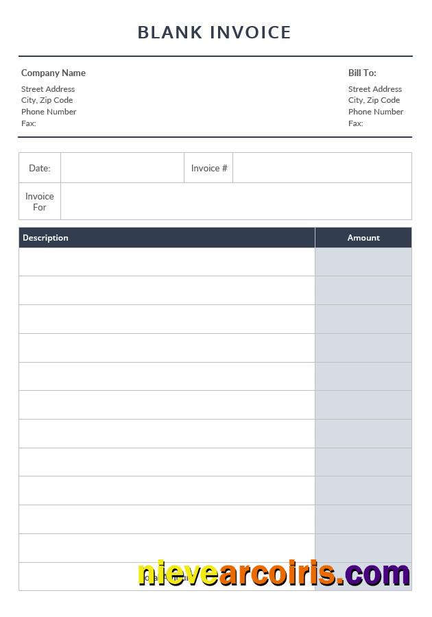 Editable Blank Invoice